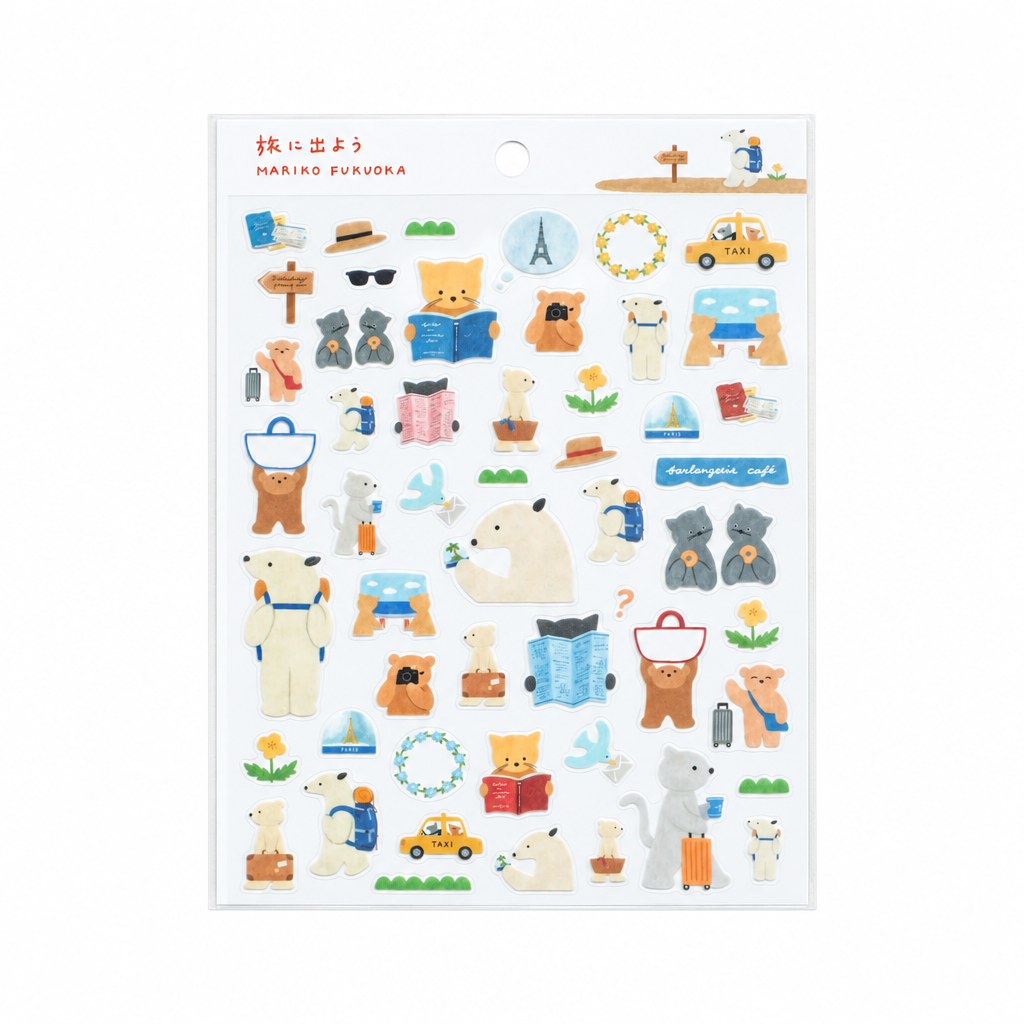 Let's go Travel, Sticker by Mariko Fukuoka, Hyogensha cozyca products