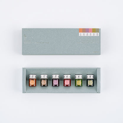 Mini Ink Bottle Set (Jan - Jun), Kakimori x TSUKI no IRO Pigment Ink