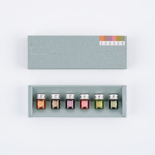 Mini Ink Bottle Set (Jan - Jun), Kakimori x TSUKI no IRO Pigment Ink