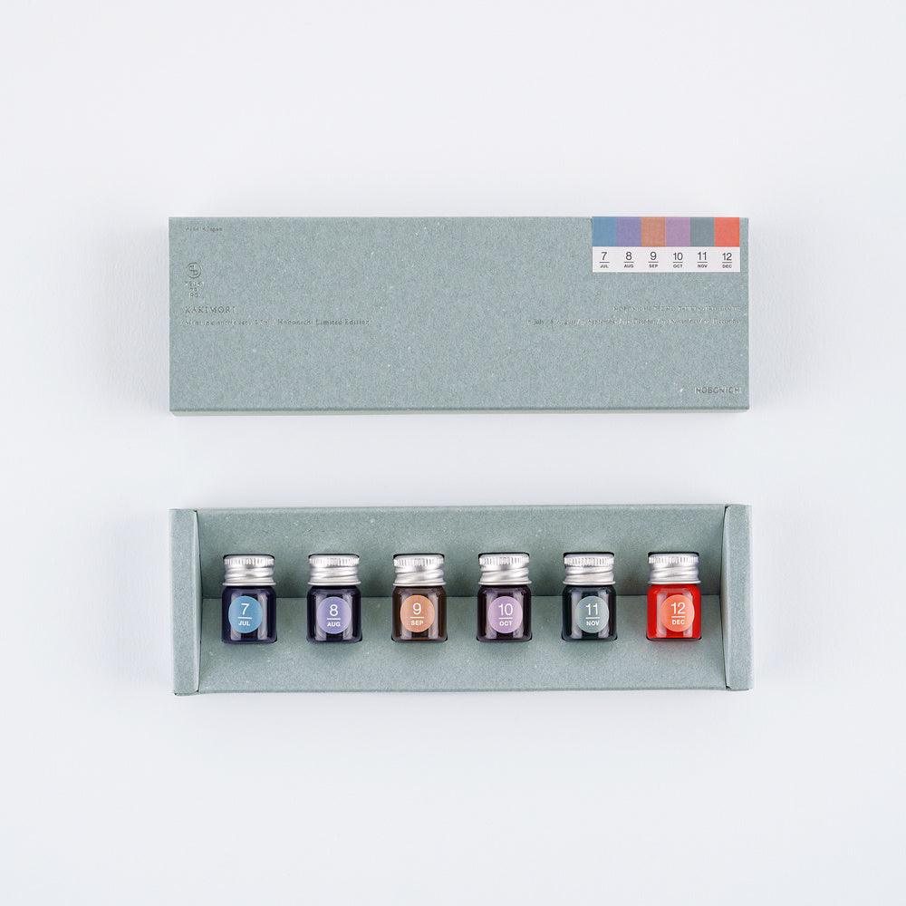 Mini Ink Bottle Set (Jul - Dec), Kakimori x TSUKI no IRO Pigment Ink