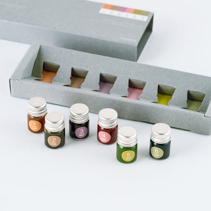Mini Ink Bottle Set (Jan - Jun), Kakimori x TSUKI no IRO Pigment Ink