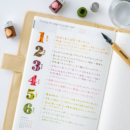 Mini Ink Bottle Set (Jan - Jun), Kakimori x TSUKI no IRO Pigment Ink