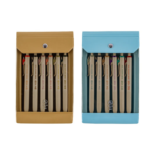 uniball ONE, TSUKI no IRO Set of 6 with Case, 0.38mm
