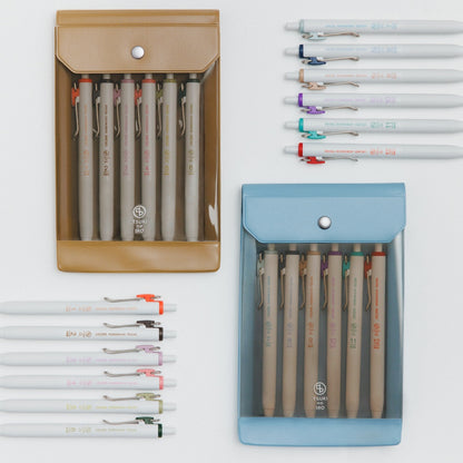 uniball ONE, TSUKI no IRO Set of 6 with Case, 0.38mm