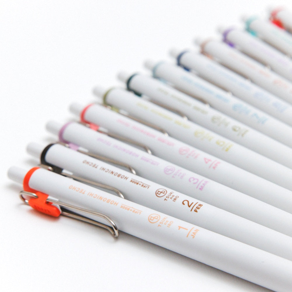 uniball ONE, TSUKI no IRO Set of 6 with Case, 0.38mm