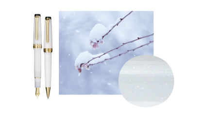 SAILOR, Shizuriyuki (垂雪), Shikiori (四季織) Setsugetsu Soraha (雪月空葉) Fountain Pen, EF / MF Nib