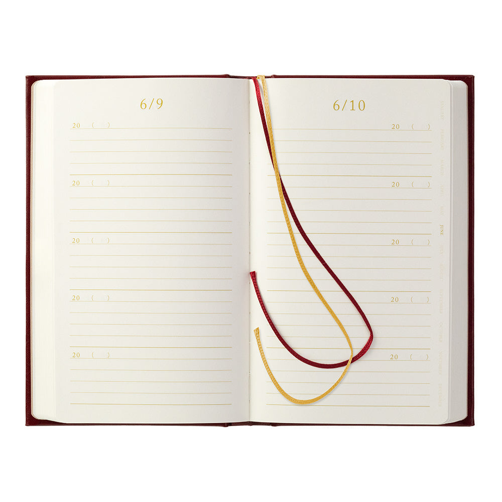 midori, Recycled Leather Red, 5-Year Diary