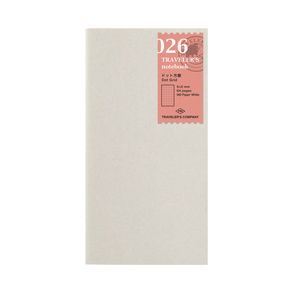 TRAVELER'S notebook, Dot Grid Notebook 026, Refill Regular Size
