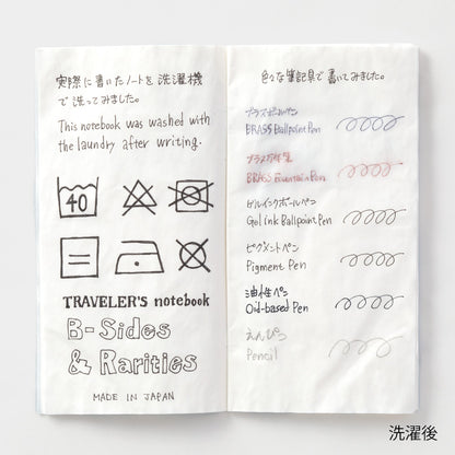 TRAVELER'S notebook, Washable Paper, B-Sides & Rarities, Refill Regular Size