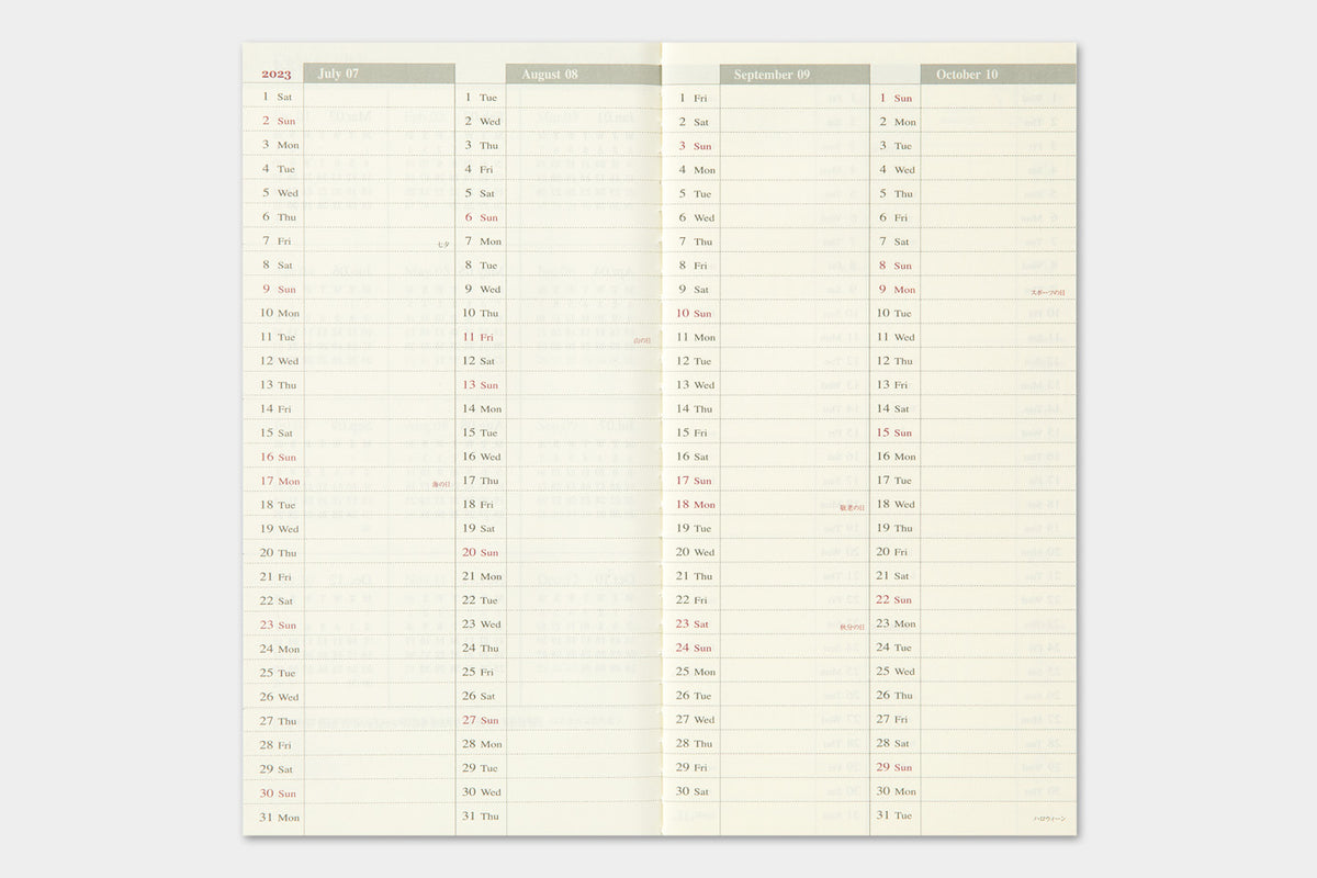 TRAVELER'S notebook, 2023 Weekly + Memo, Refill Regular Size