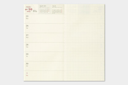 TRAVELER'S notebook, 2023 Weekly + Memo, Refill Regular Size