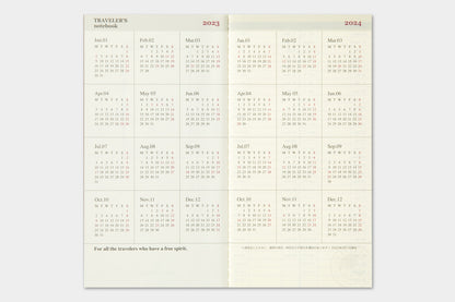 TRAVELER'S notebook, 2023 Weekly + Memo, Refill Regular Size