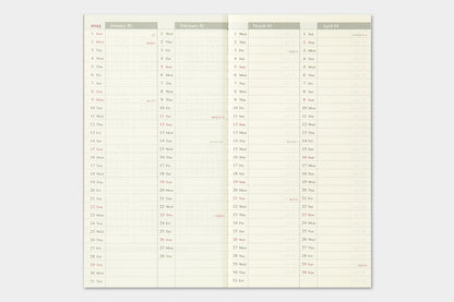 TRAVELER'S notebook, 2023 Weekly + Memo, Refill Regular Size
