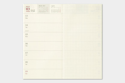 TRAVELER'S notebook, 2023 Weekly + Memo, Refill Regular Size
