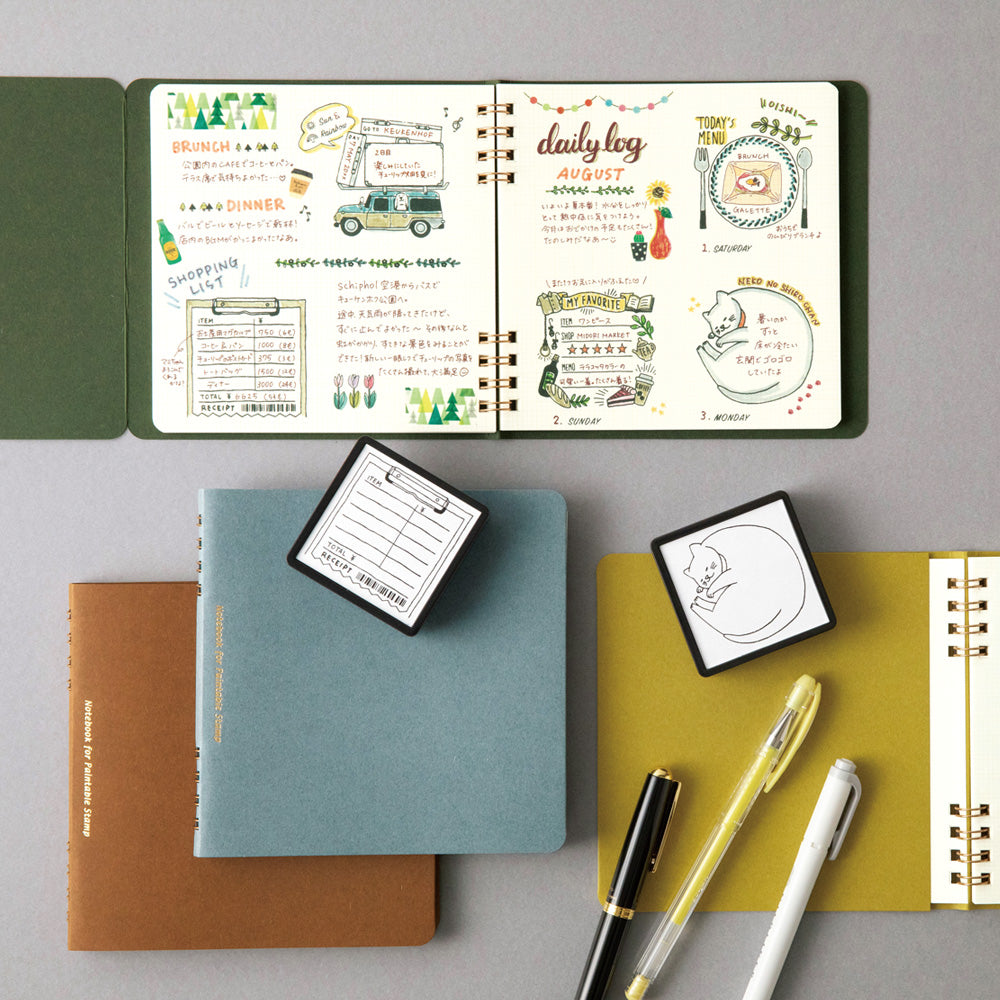 midori Notebook for Stamp Blue Circle Tape