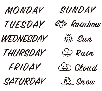 midori | 星期和天氣 | 手繪回轉印章