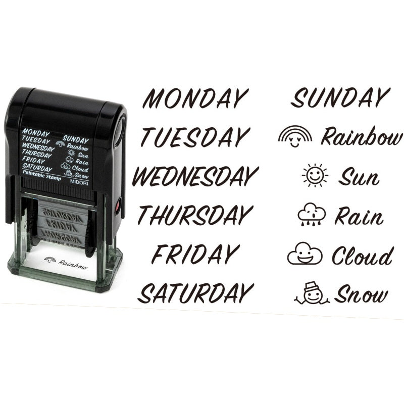 midori, Days of the Week and Weather, Paintable Stamp Rotating Type