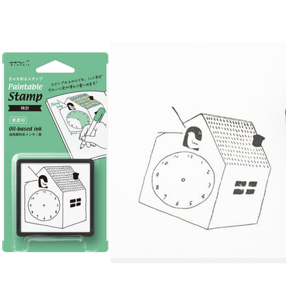 midori, Clock, Paintable Stamp Penetration Type
