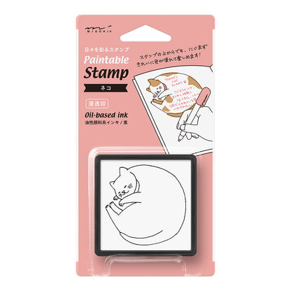 midori, Cat, Paintable Stamp Penetration Type