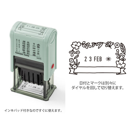 midori, Flower, Paintable Rotating Date Stamp