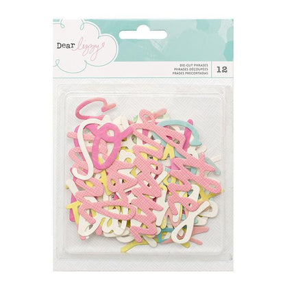 Embellishments - Dear Lizzy, Happy Place, Watercolor Die-Cut Phrases - KEY Handmade
