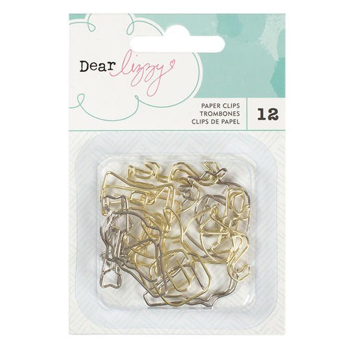 Embellishments - Dear Lizzy, Happy Place, Shaped Paperclips - KEY Handmade
