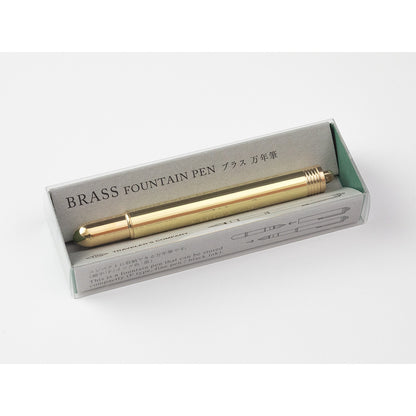 TRAVELER'S COMPANY, TRC BRASS Fountain Pen, Solid Brass, Fine Nib