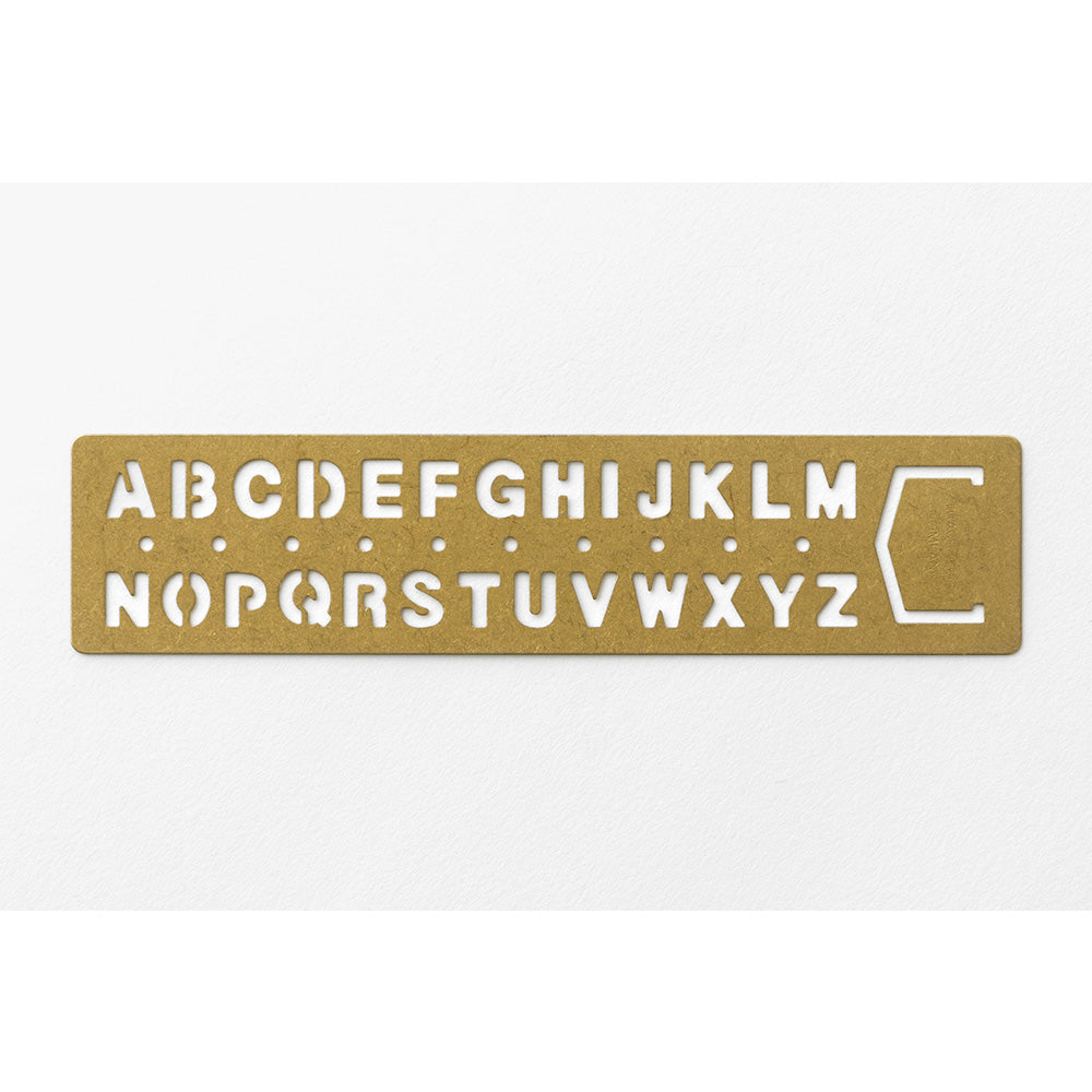 TRAVELER'S COMPANY, BRASS Template Bookmark Alphabet