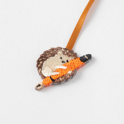 midori, Hedgehog, Embroidery Bookmarker