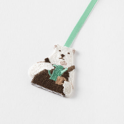 midori, Polar bear, Embroidery Bookmarker