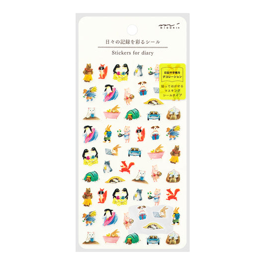 midori, Animal Scenes, Stickers for Diary