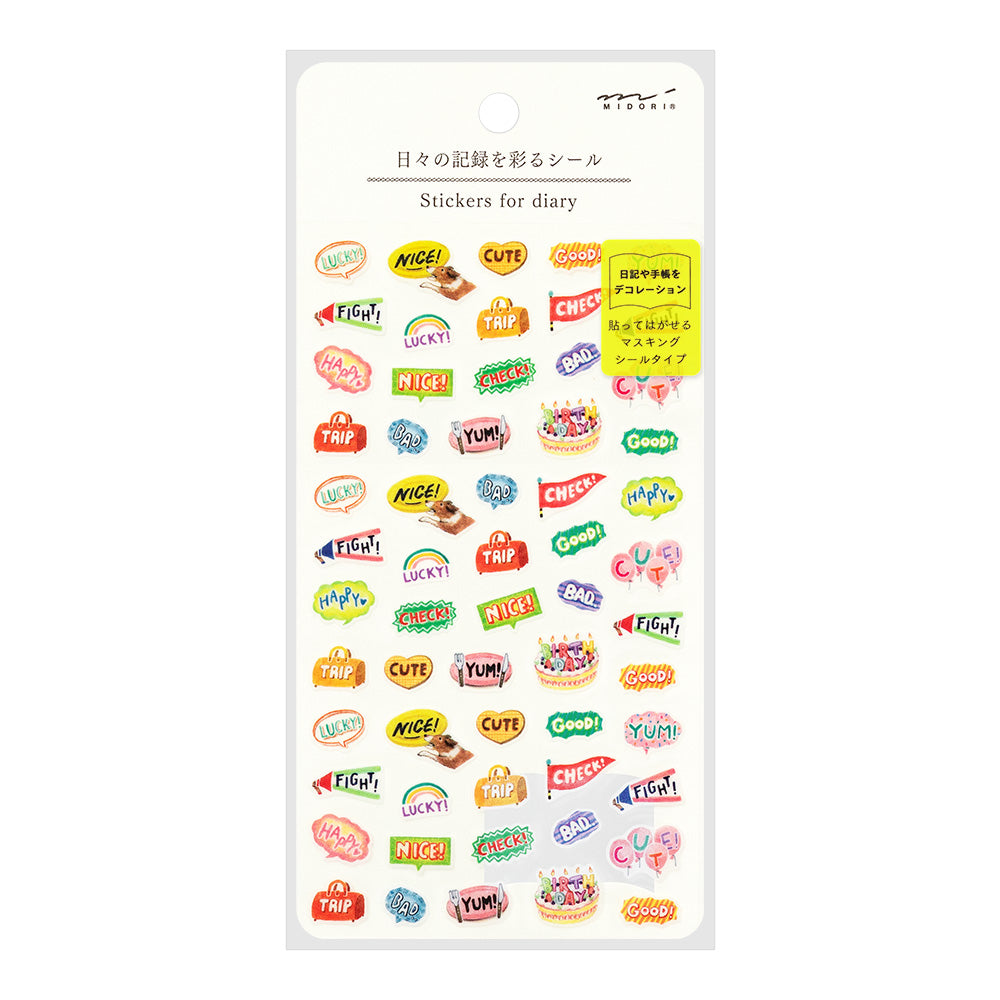 midori, Words, Stickers for Diary