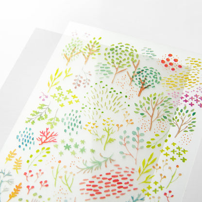 midori, Watercolor Patterns, Transfer Sticker for Journaling