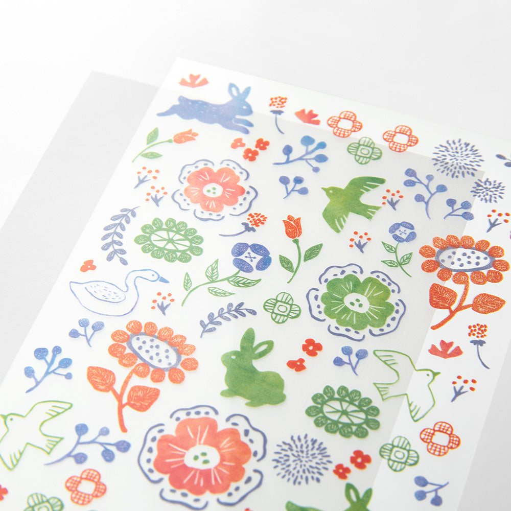 midori, Scandinavian Textile Patterns, Transfer Sticker for Journaling