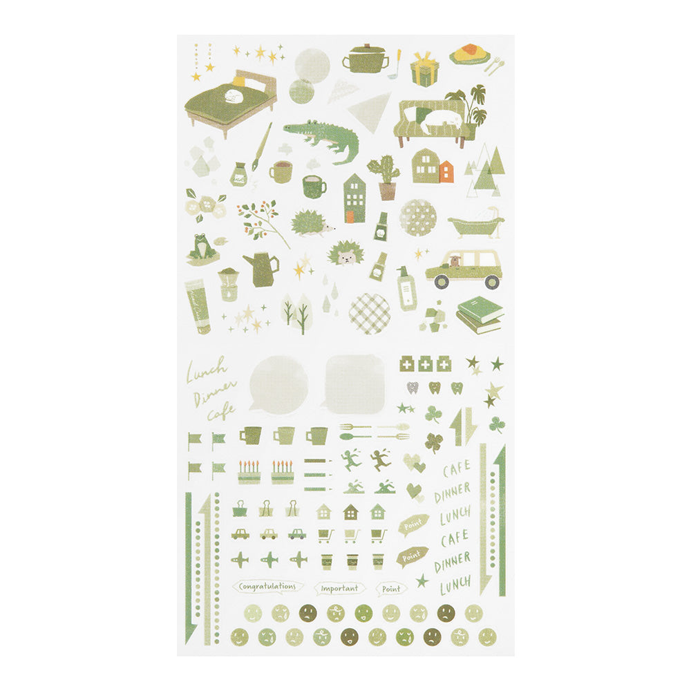 midori, Moss Green, Sticker Collection - Single Color