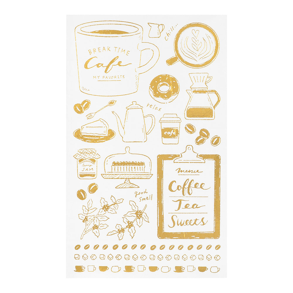 midori, Coffee, Foil Transfer Sticker for Journaling