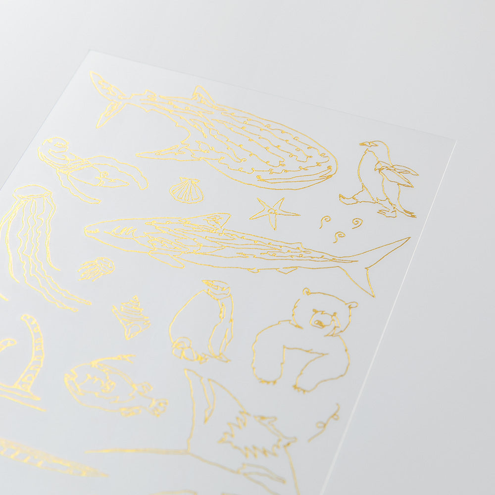 midori, Sea Creatures, Foil Transfer Sticker for Journaling