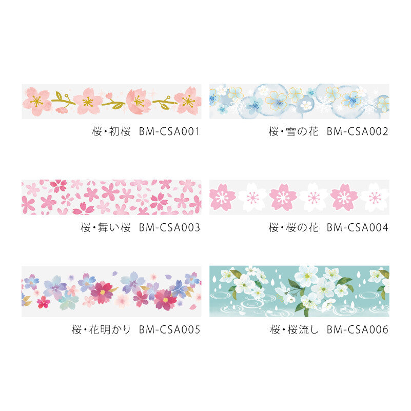 BGM, Sakura．Light-up of Flower, Clear Tape, 20mm x 5m