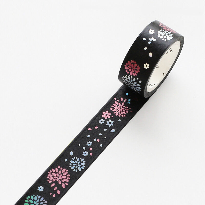 BGM, Magnificent Night・Flower, Washi Tape Foil Stamping, 15mm x 5m