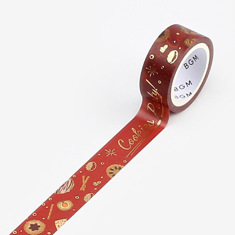BGM, Christmas Limited．Cookies, Washi Tape Foil Stamping, 15mm x 5m