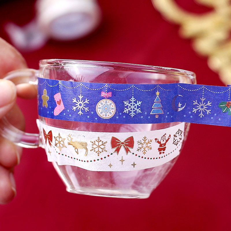 Christmas Limited．Decoration, Washi Tape Foil Stamping, 15mm x 5m