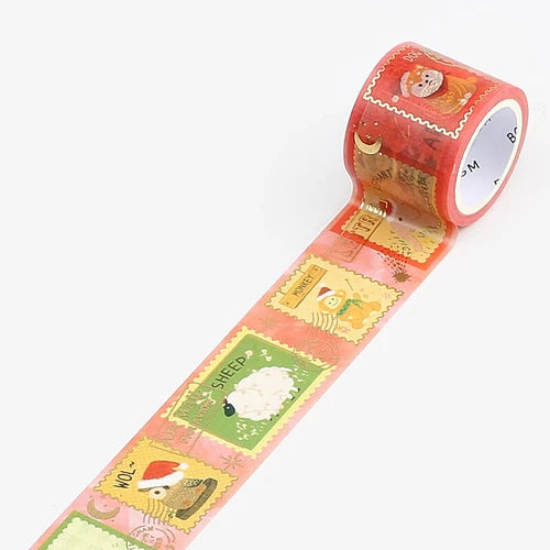 BGM, Christmas Limited．Animals, Washi Tape Foil Stamping, 30mm x 5m