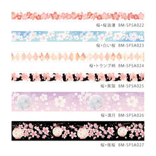 Load image into Gallery viewer, BGM, Sakura．Night Sakura, Washi Tape Foil Stamping, 30mm x 5m
