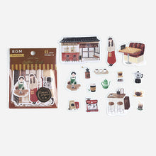 Load image into Gallery viewer, BGM, Little Shop - Coffee Lab, Linen Paper Stickers
