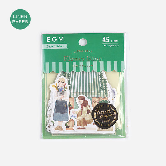 BGM, Little Shop - Flower Shop, Linen Paper Stickers