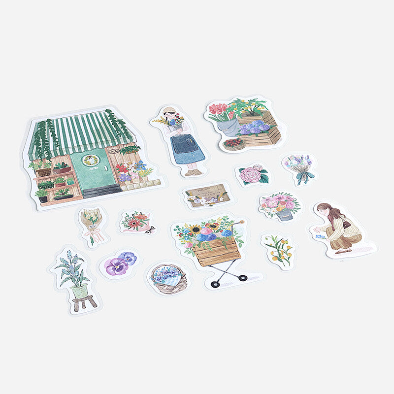 BGM, Little Shop - Flower Shop, Linen Paper Stickers