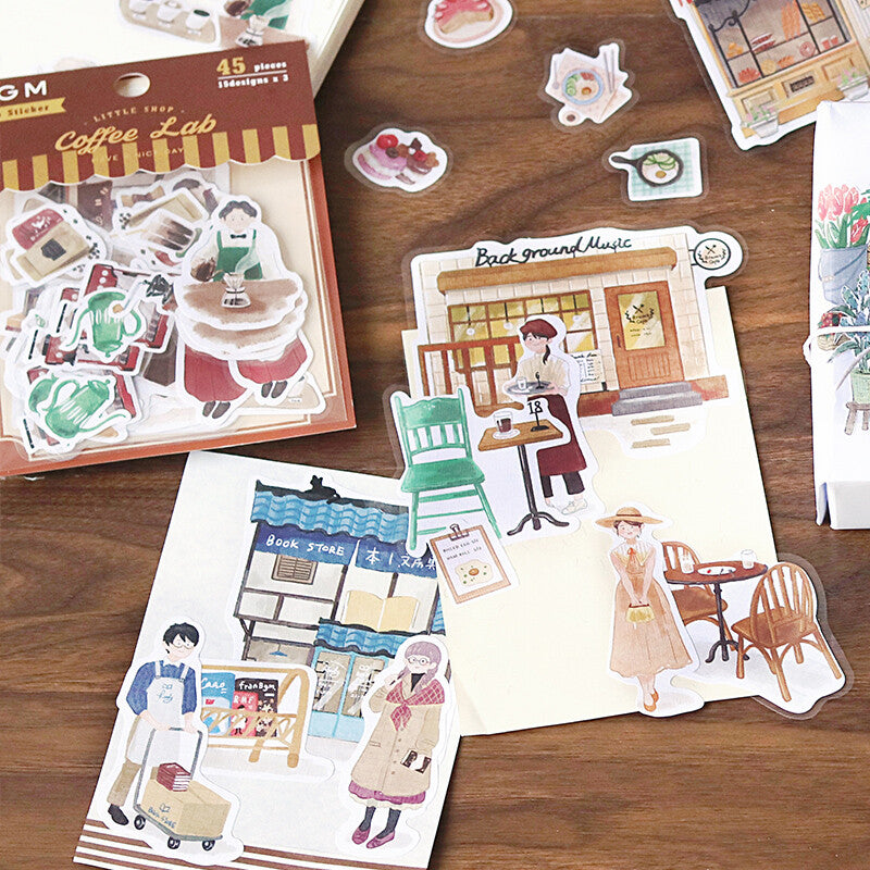 BGM, Little Shop - Flower Shop, Linen Paper Stickers