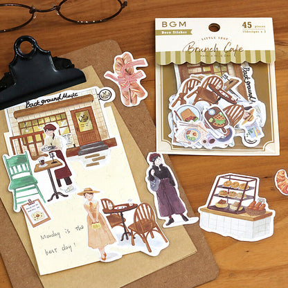 BGM, Little Shop - Brunch Cafe, Linen Paper Stickers