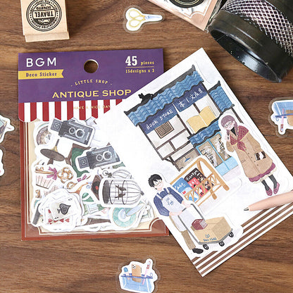 BGM, Little Shop - Bookstore, Linen Paper Stickers