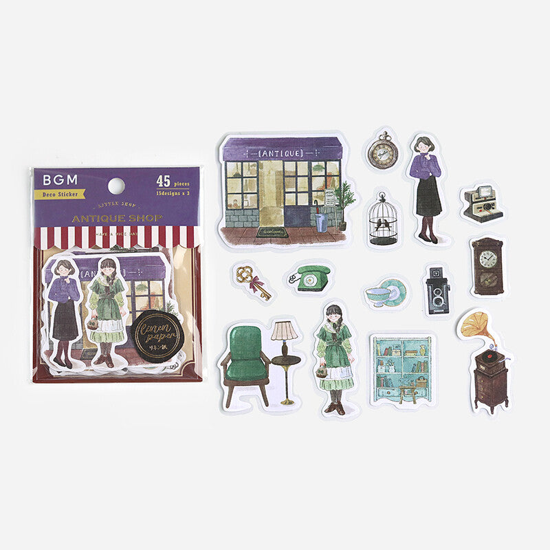 BGM, Little Shop - Antique Shop, Linen Paper Stickers